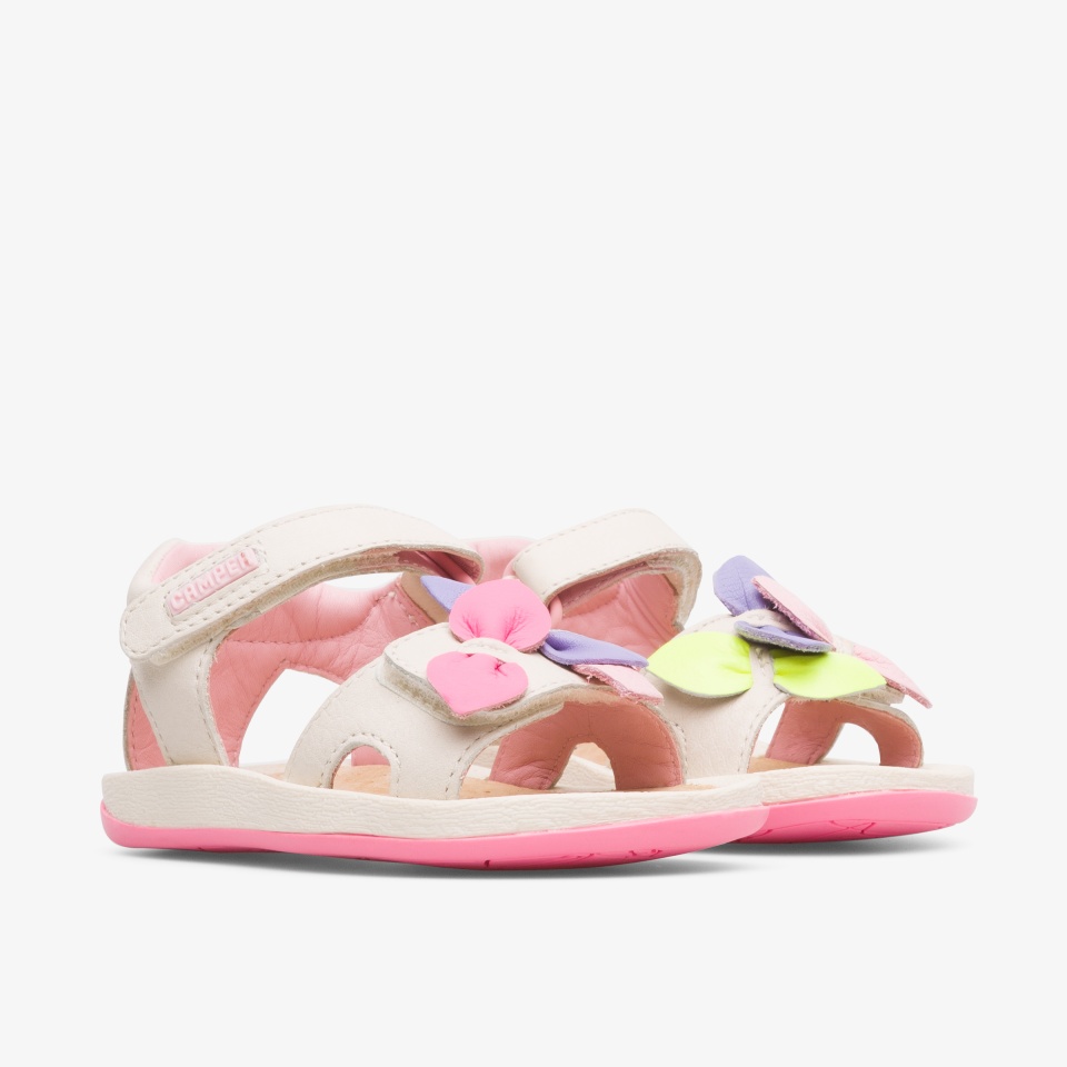 Camper Twins Cream/Multicolor - Camper Girls Sandals ||8325-OZCGW||